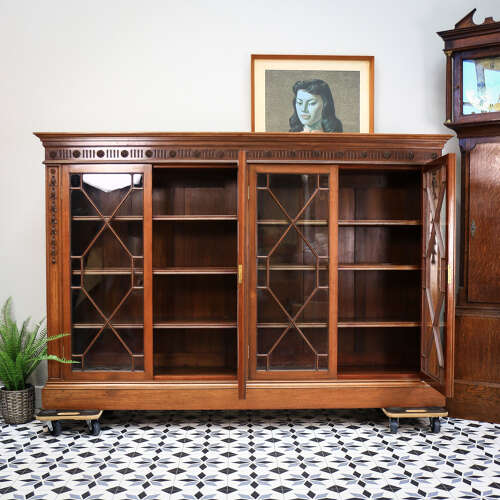 Howard and Sons Bookcase Astral Glazed Mahogany Early Twentieth Century