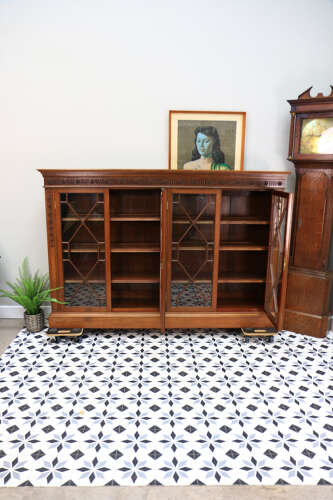 Howard and Sons Bookcase Astral Glazed Mahogany Early Twentieth Century
