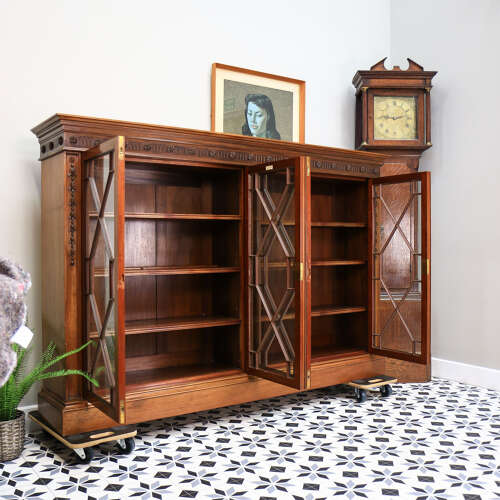 Howard and Sons Bookcase Astral Glazed Mahogany Early Twentieth Century