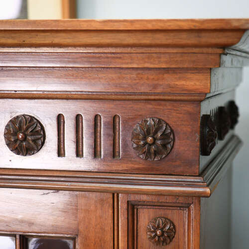 Howard and Sons Bookcase Astral Glazed Mahogany Early Twentieth Century