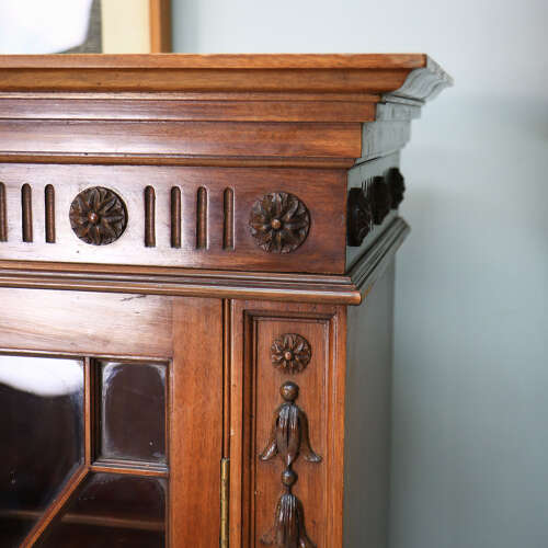 Howard and Sons Bookcase Astral Glazed Mahogany Early Twentieth Century