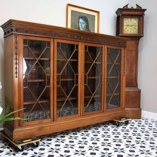 Howard and Sons Bookcase Astral Glazed Mahogany Early Twentieth Century