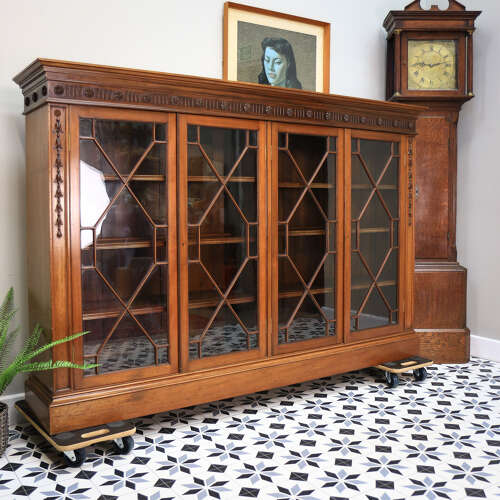 Howard and Sons Bookcase Astral Glazed Mahogany Early Twentieth Century