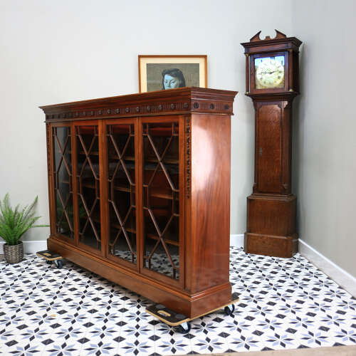 Howard and Sons Bookcase Astral Glazed Mahogany Early Twentieth Century