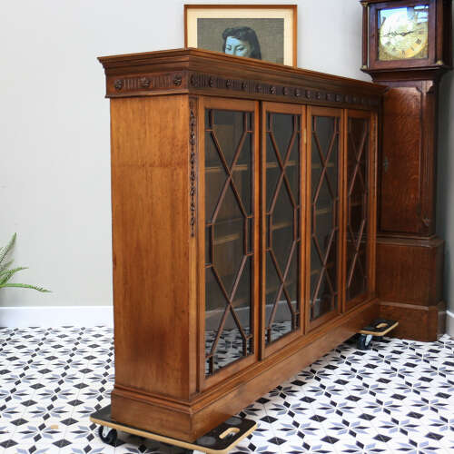 Howard and Sons Bookcase Astral Glazed Mahogany Early Twentieth Century