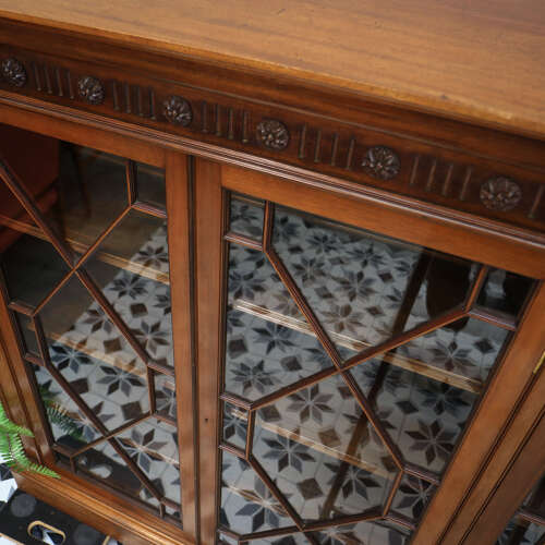 Howard and Sons Bookcase Astral Glazed Mahogany Early Twentieth Century