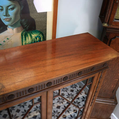 Howard and Sons Bookcase Astral Glazed Mahogany Early Twentieth Century