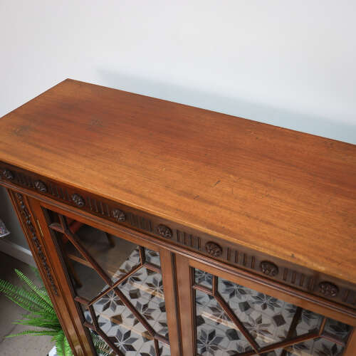 Howard and Sons Bookcase Astral Glazed Mahogany Early Twentieth Century
