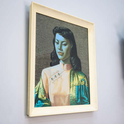 Miss Wong Picture in Original Cream Frame 1970s print by Vladimir Tretchikoff