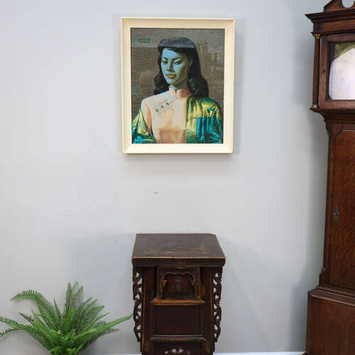 Miss Wong Picture in Original Cream Frame 1970s print by Vladimir Tretchikoff