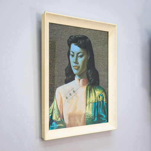 Miss Wong Picture in Original Cream Frame 1970s print by Vladimir Tretchikoff