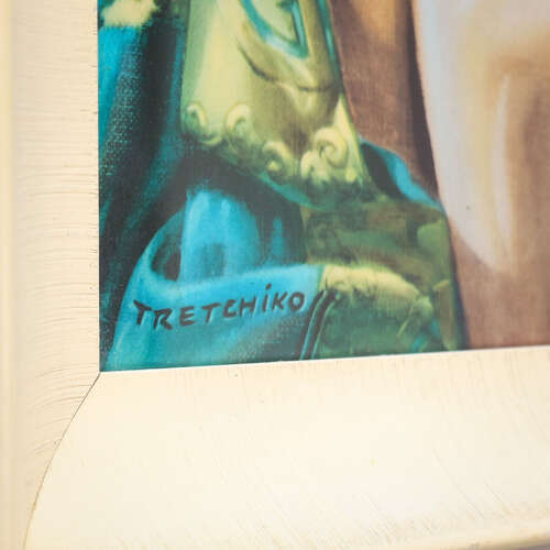 Miss Wong Picture in Original Cream Frame 1970s print by Vladimir Tretchikoff