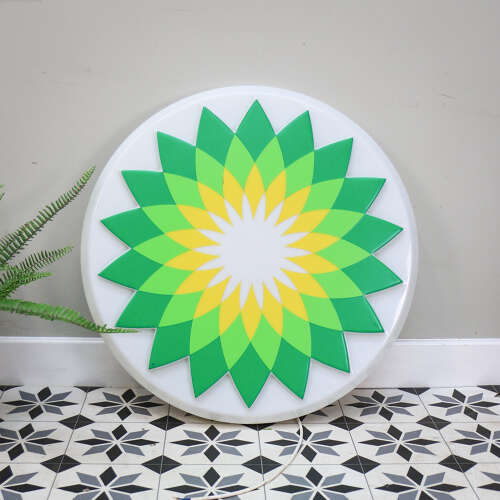Garage Forecourt BP Helios Sign Illuminating in Plastic