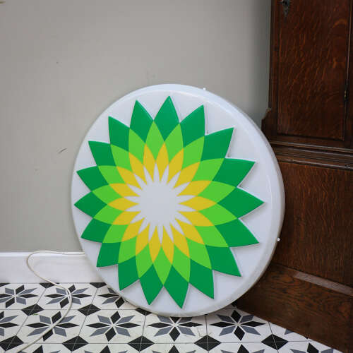 Garage Forecourt BP Helios Sign Illuminating in Plastic