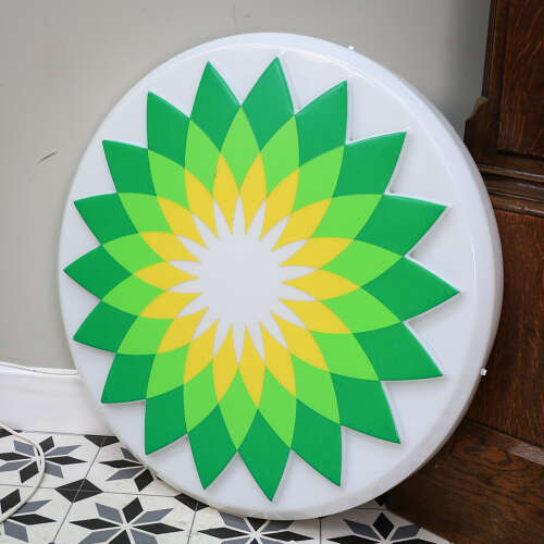 Garage Forecourt BP Helios Sign Illuminating in Plastic