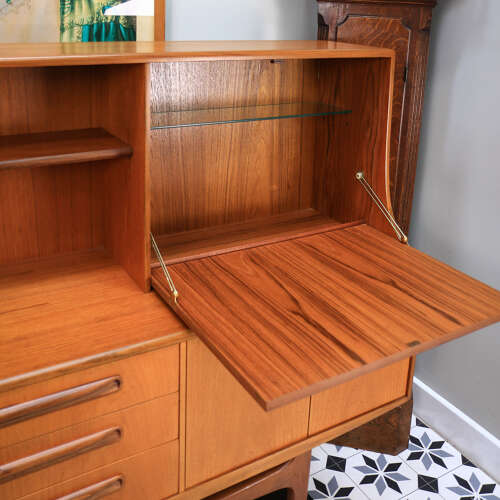 G Plan Fresco Sideboard Highboard in Teak 1975 with Drinks Cabinet