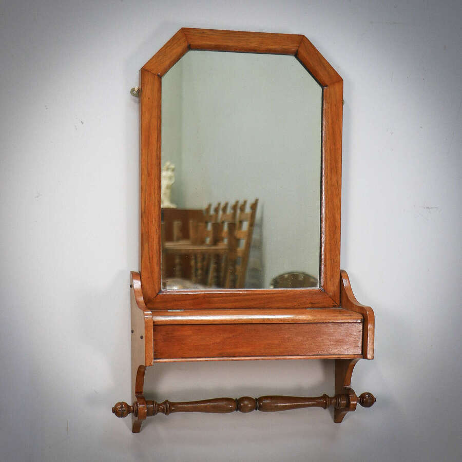 Arts and Crafts Bathroom Wall Mirror with Towel Rail and Box