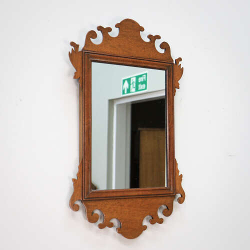 Arts and Crafts Edwardian Fretwork Mirror Mahogany Frame