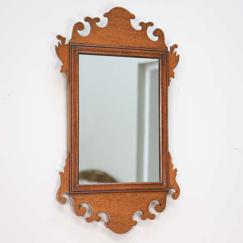 Arts and Crafts Edwardian Fretwork Mirror Mahogany Frame