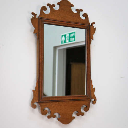 Arts and Crafts Edwardian Fretwork Mirror Mahogany Frame