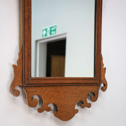 Arts and Crafts Edwardian Fretwork Mirror Mahogany Frame