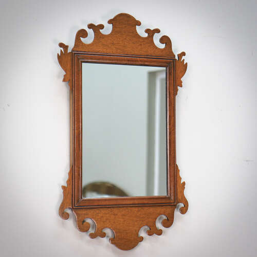 Arts and Crafts Edwardian Fretwork Mirror Mahogany Frame