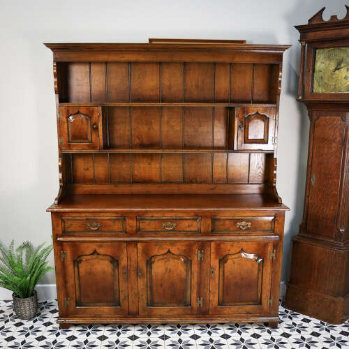 Oak Welsh Dresser by Batheaston Furniture with Plate Rack and Keys