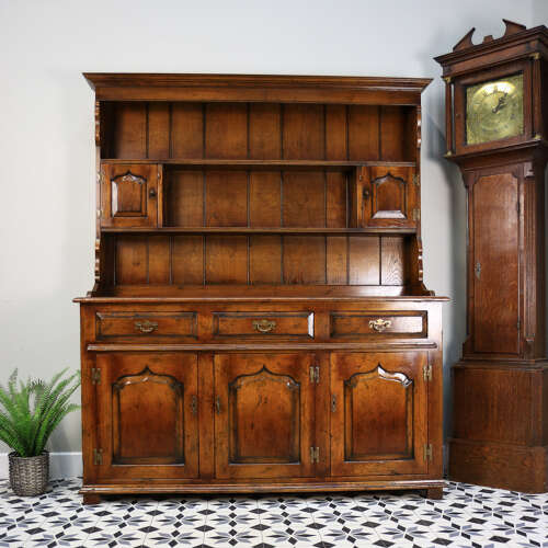 Oak Welsh Dresser by Batheaston Furniture with Plate Rack and Keys