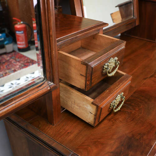 Antique Dressing Table Edwardian Mahogany Triple Mirror 1910