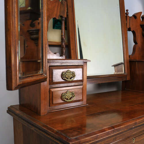 Antique Dressing Table Edwardian Mahogany Triple Mirror 1910