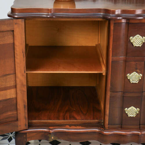 Rare Dutch Colonial Break Front Side Board Credenza South African Stink Wood