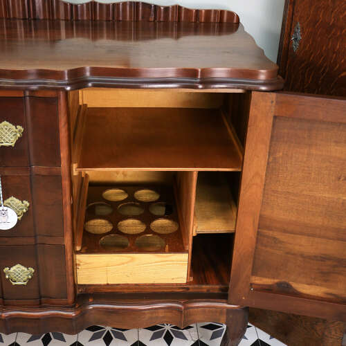 Rare Dutch Colonial Break Front Side Board Credenza South African Stink Wood