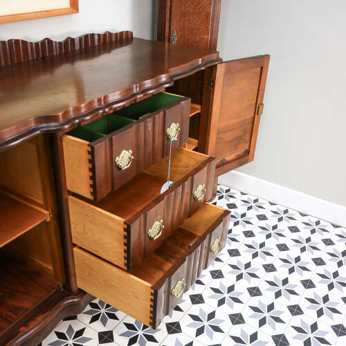 Rare Dutch Colonial Break Front Side Board Credenza South African Stink Wood
