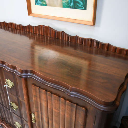 Rare Dutch Colonial Break Front Side Board Credenza South African Stink Wood