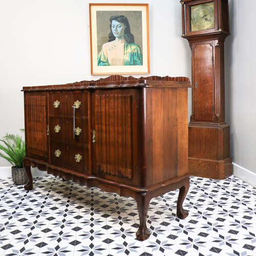 Rare Dutch Colonial Break Front Side Board Credenza South African Stink Wood