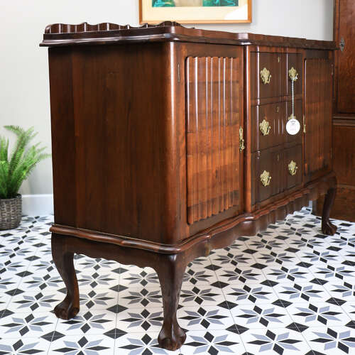 Rare Dutch Colonial Break Front Side Board Credenza South African Stink Wood