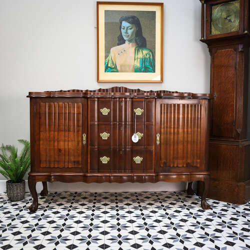 Rare Dutch Colonial Break Front Side Board Credenza South African Stink Wood