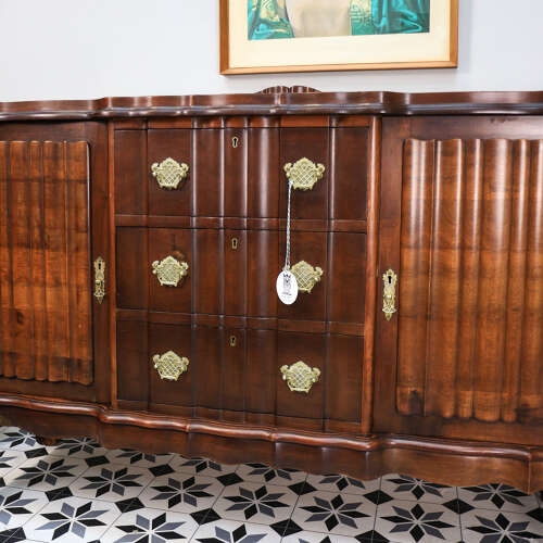 Rare Dutch Colonial Break Front Side Board Credenza South African Stink Wood