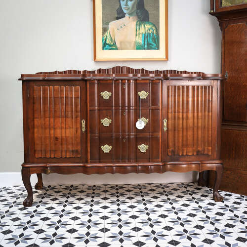 Rare Dutch Colonial Break Front Side Board Credenza South African Stink Wood