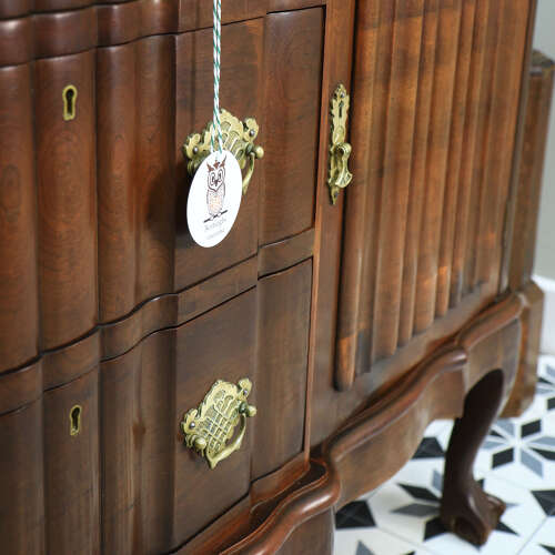Rare Dutch Colonial Break Front Side Board Credenza South African Stink Wood