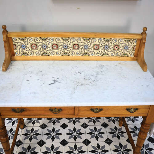 Antique Marble Top Wash Stand Side Table Kitchen Side Table