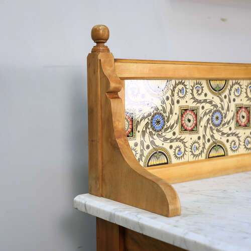 Antique Marble Top Wash Stand Side Table Kitchen Side Table