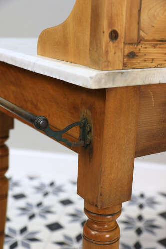 Antique Marble Top Wash Stand Side Table Kitchen Side Table
