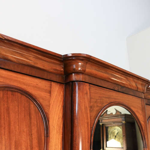 Antique Triple Mahogany Fitted Wardrobe Breakfront Victorian
