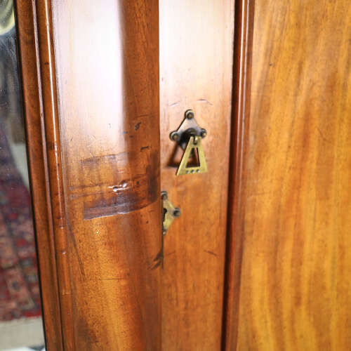Antique Triple Mahogany Fitted Wardrobe Breakfront Victorian